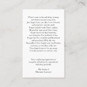 Lys d'arum rose | Cartes de prières funéraires com (Dos)