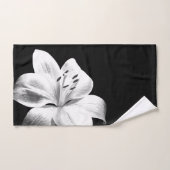 Lys de fleurs noires et blanches (Serviette à main)