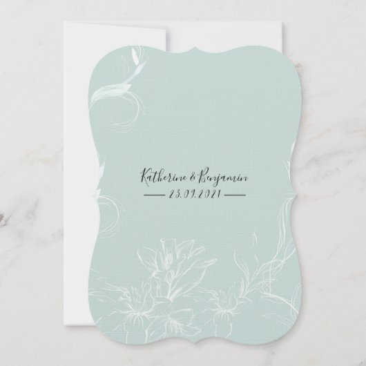 Lys de fleurs roses Faire-part de mariage (Dos)