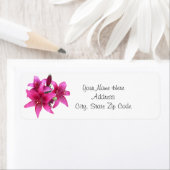 Lys de jour rose chaud Étiquettes d'adresse de ret (En situation)