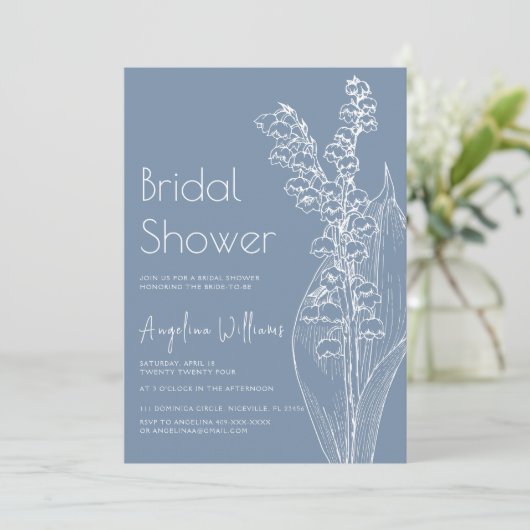 Lys de la vallée Invitation douche nuptiale (Debout devant)