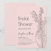 Lys de la vallée Invitation douche nuptiale (Devant / Derrière)