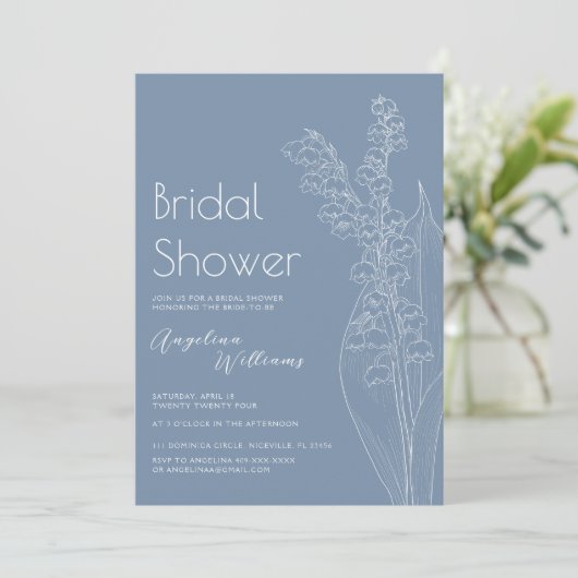 Lys de la vallée Invitation douche nuptiale (Debout devant)