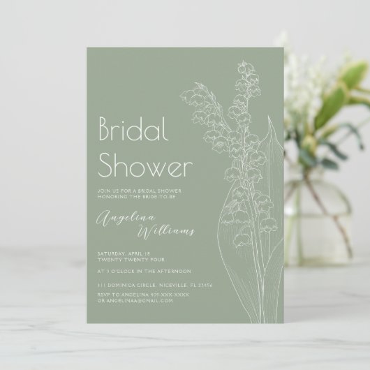 Lys de la vallée Invitation douche nuptiale (Debout devant)