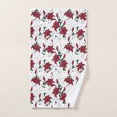 Lys de Noël rouges et blancs (Serviette à main)