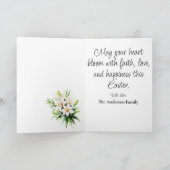 Lys de Pâques Carte de vacances pliée (Intérieur)