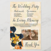 Lys de tigre orange, Lys bleus Programme de mariag (Dos)