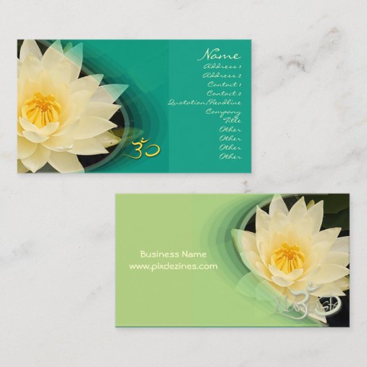 Lys d'eau à la crème, om Carte de visite (Devant / Derrière)