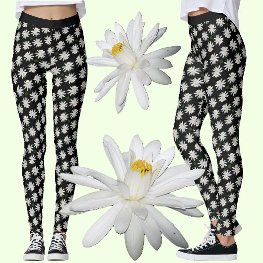 Lys d'eau blanche - Leggings floraux