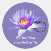 Lys d'eau bleue, autocollant rond classique (Devant)