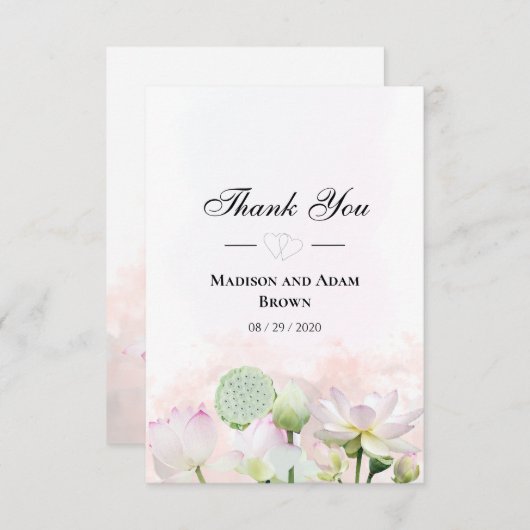 Lys d'eau douce et Merci d'aquarelle Loti (Devant / Derrière)