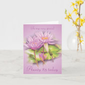 Lys d'eau fleurie Grotte 85e anniversaire carte (Fleur jaune)