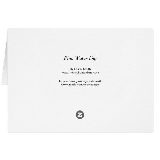 Lys d'eau rose (Dos Horizontal)