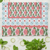 Lys d'eau rose, libellules bleues : Serviette de c (Plié)