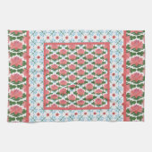 Lys d'eau rose, libellules bleues : Serviette de c (Horizontal)