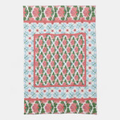 Lys d'eau rose, libellules bleues : Serviette de c (Vertical)