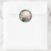 Lys d'eau rose pâle à Stickers ronds noirs (Sac)