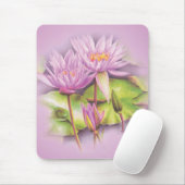 Lys d'eau violet fine art tapis de souris floral (Avec souris)