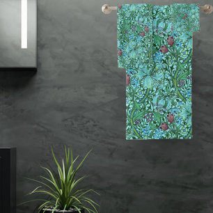 Lys d'or Vintage Fleurs florales Bleu rose Vert