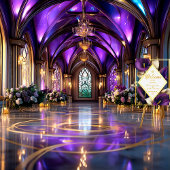 Lys élégant violet pourpre et or