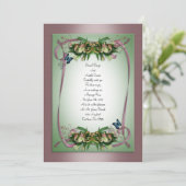 Lys et papillons de faire-part de mariage Calla (Debout devant)