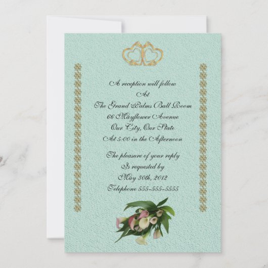 Lys et papillons de faire-part de mariage Calla (Dos)