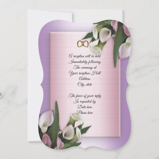 Lys faire-part de mariage calla (Dos)