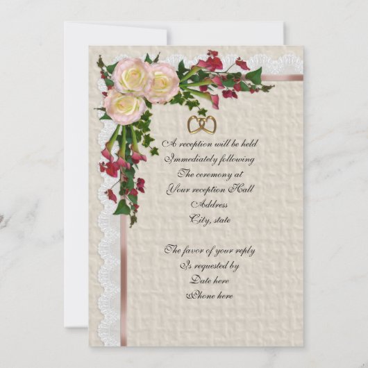 Lys faire-part de mariage et Calla (Dos)