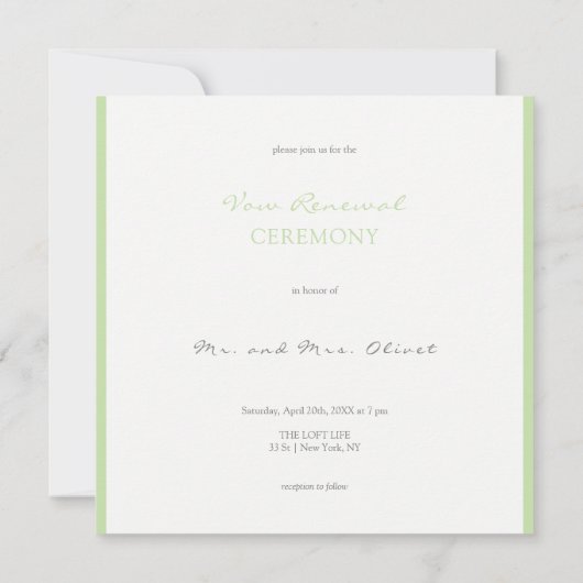 Lys mauve doux Vow Renouvellement Invitation (Dos)