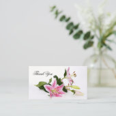 Lys rose chic Lys Carte de visite de Merci floral (Debout devant)