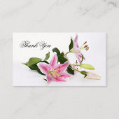 Lys rose chic Lys Carte de visite de Merci floral (Devant)