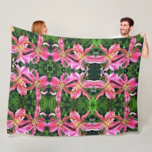 Lys roses de grande couverture en polaire