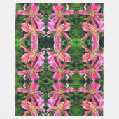 Lys roses de grande couverture en polaire (Devant)
