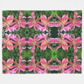 Lys roses de grande couverture en polaire (Devant (Horizontal))