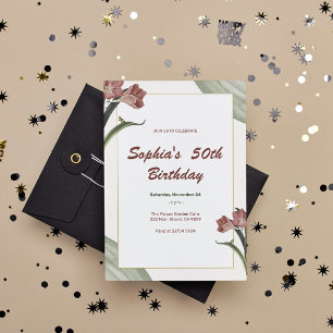 Lys rouge foncé Invitation Anniversaire