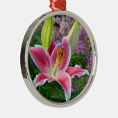 Lys stargazer rose imprimer ornement de Noël (Droite)