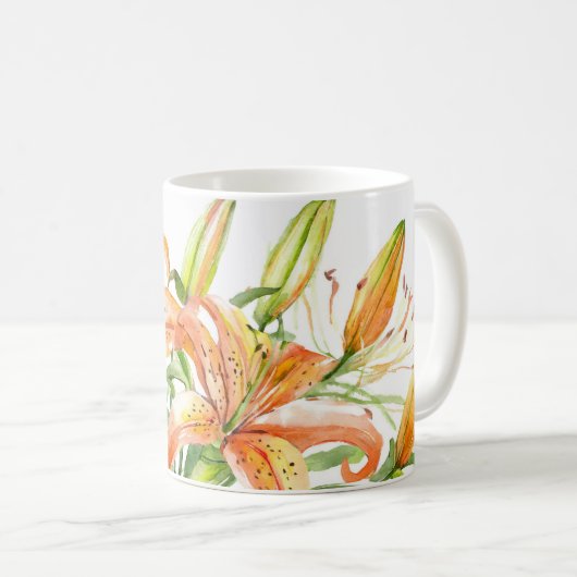 Lys tigre fleurs mug (Devant droit)