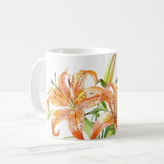 Lys tigre fleurs mug (Devant gauche)