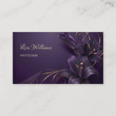 Lys violets Fleurs 3D Carte de visite de luxe (Devant)
