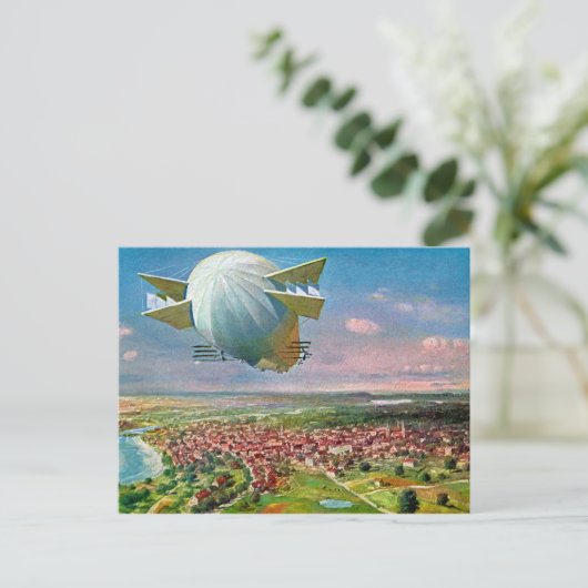 LZ3 Zeppelin  Briefkaart 1908 teruggezet (Staand voorkant)