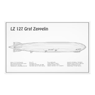 LZ 127 Graf Zeppelin - Luchtschip Blauwdruk Planne Foto Afdruk