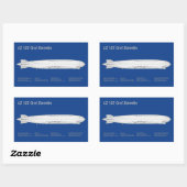 LZ 127 Graf Zeppelin - Luchtschip Blauwdruk Planne Rechthoekige Sticker (Vel)