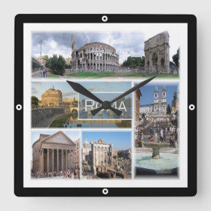 LZO006 ROME, Mosaic, Lazio, Italië Vierkante Klok