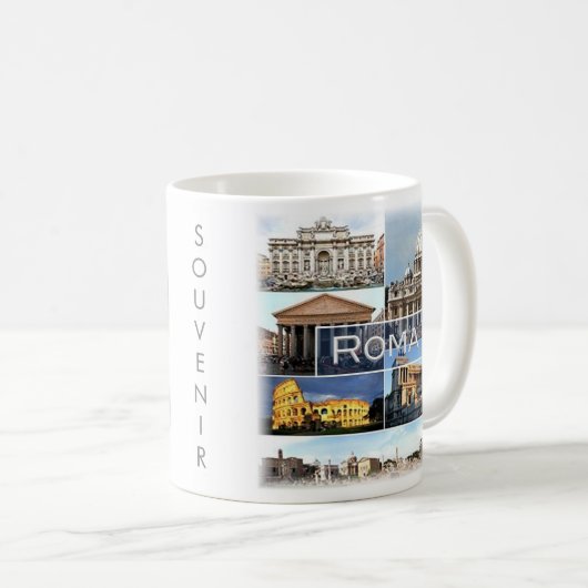 LZO010 mosaïque de ROME, Latium, Italie, Mug de ca (Devant droit)