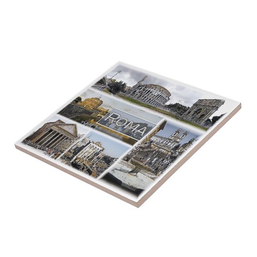 LZO012 ROME, Colosseum, Pantheon, Tegeltje (Zijkant)