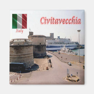 LZO014 CIVITAVECCHIA, Forte Michelangelo, Haven, Magneet