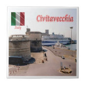 LZO014 CIVITAVECCHIA, Forte Michelangelo, Haven, Tegeltje (Voorkant)