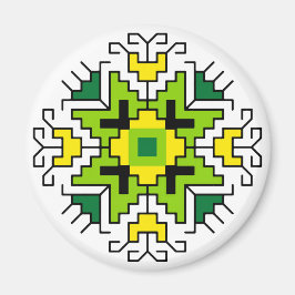 M0014 Magnet Bulgaars folkmotief shevitsa groen Magneet