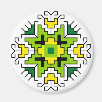 M0014 Magnet Bulgaars folkmotief shevitsa groen Magneet