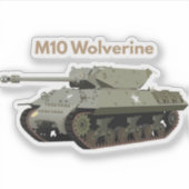 M10 Wolverine American WW2 Tank Destroyer Sticker (Voorkant)
